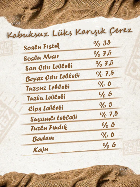 Lüks Kabuksuz Karışık Çerez