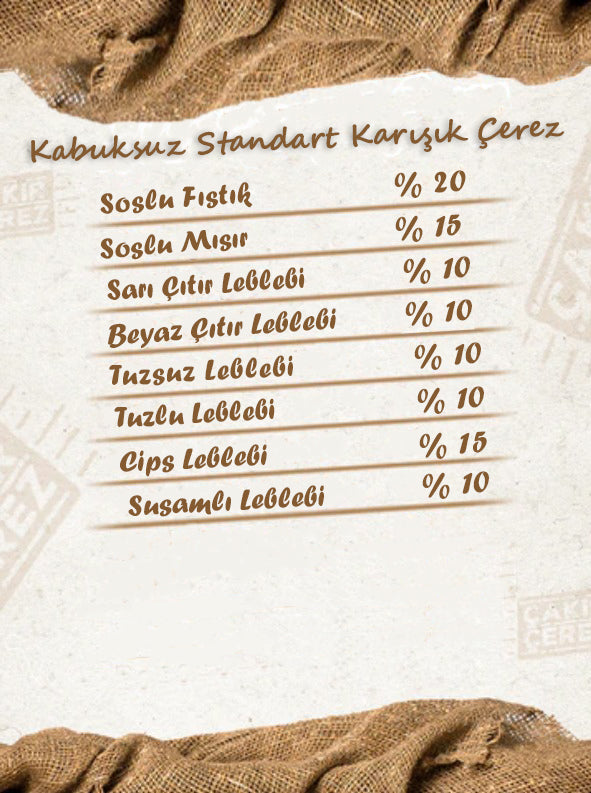 Standart Kabuksuz Karışık Çerez